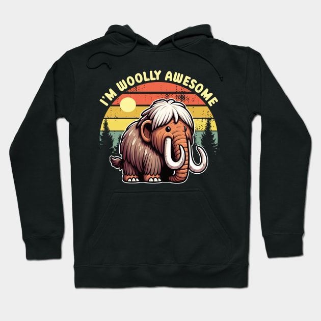 Woolly Mammoth I'm Woolly Awesome Kawaii Mammoth Hoodie by Marveloso